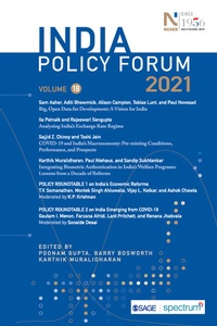 Enlarge image Cover: India Policy Forum 2021 - SAGE Publications India Pvt Ltd