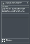 Cover: Die Pflicht zur Restitution bei Johannes Duns Scotus - Nomos