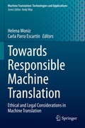 Cover: Towards Responsible Machine Translation - Springer