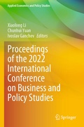Cover: Proceedings of the 2022 International Conference on Business and Policy Studies - Springer