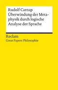 Cover: &Uuml;berwindung der Metaphysik durch logische Analyse der Sprache - Reclam