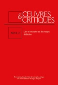 Cover: OEUVRES & CRITIQUES, XLVI, 2 - Narr Francke Attempto