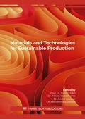 Cover: Materials and Technologies for Sustainable Production - Trans Tech Publications Ltd
