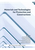 Cover: Materials and Technologies for Protection and Constructions - Trans Tech Publications Ltd