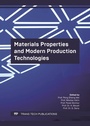 Cover: Materials Properties and Modern Production Technologies - Trans Tech Publications Ltd
