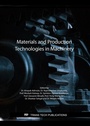 Cover: Materials and Production Technologies in Machinery - Trans Tech Publications Ltd