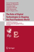 Cover: The Role of Digital Technologies in Shaping the Post-Pandemic World - Springer