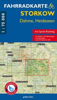 Abbildung von: Fahrradkarte Storkow, Dahme, Heideseen - grünes herz