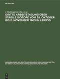 Cover: Dritte Arbeitstagung &uuml;ber Stabile Isotope vom 28. Oktober bis 2. November 1963 in Leipzig - De Gruyter