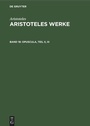 Cover: Opuscula, Teil II, III - De Gruyter