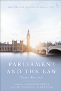 Cover: Parliament and the Law - Hart Publishing
