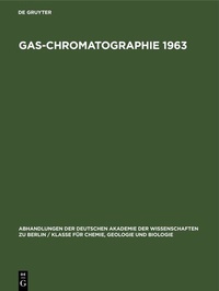 Abbildung von: Gas-Chromatographie 1963 - De Gruyter