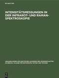 Cover: Intensit&auml;tsmessungen in der Infrarot- und Raman-Spektroskopie - De Gruyter