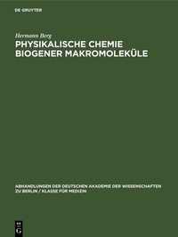 Abbildung von: Physikalische Chemie biogener Makromoleküle - De Gruyter