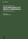 Cover: Acta Biologica et Medica Germanica. Band 38, Heft 2/3 - De Gruyter
