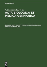 Abbildung von: 3rd Symposium Intracellular Protein Catabolism - De Gruyter