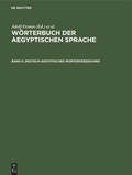 Cover: Deutsch-aegyptisches Worterverzeichnis - De Gruyter