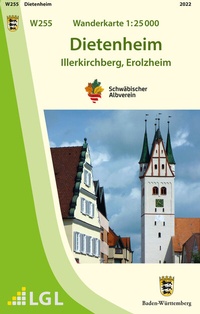 Abbildung von: W255 Wanderkarte 1:25 000 Dietenheim - Landesamt für Geoinformation und Landentwicklung Baden-Württemberg (LGL)