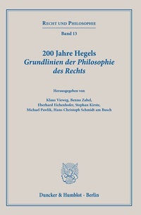 Abbildung von: 200 Jahre Hegels Grundlinien der Philosophie des Rechts. - Duncker & Humblot