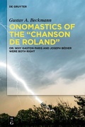Cover: Onomastics of the "Chanson de Roland" - De Gruyter