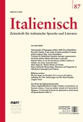 Cover: Italienisch Band 87 | 44. Jahrgang, Heft 1 - Narr Francke Attempto