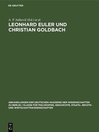 Abbildung von: Leonhard Euler und Christian Goldbach - De Gruyter