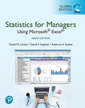 Cover: Statistics for Managers Using Microsoft Excel, Global Edition - Pearson Education Limited