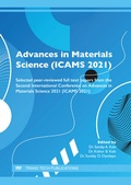 Cover: Advances in Materials Science (ICAMS 2021) - Trans Tech Publications Ltd