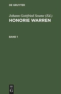 Cover: Honorie Warren. Band 1 - De Gruyter
