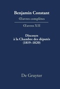 Cover: Discours &agrave; la Chambre des d&eacute;put&eacute;s (1819-1820) - De Gruyter