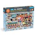 Cover: All Aboard! Train Station 64 Piece Search & Find Puzzle - Mudpuppy Press