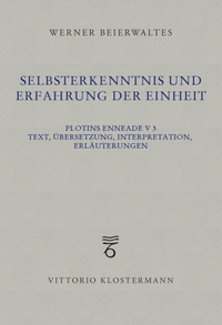 Abbildung von: Selbsterkenntnis und Erfahrung der Einheit - Vittorio Klostermann Verlag