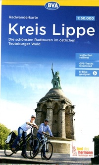 Abbildung von: Radwanderkarte BVA Kreis Lippe Die schönsten Radtouren im östlichen Teutoburger Wald 1:50.000, reiß- und wetterfest, GPS-Tracks Download & App, E-Bike-geeignet - BVA BikeMedia