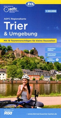 Abbildung von: ADFC-Regionalkarte Trier und Umgebung, 1:50.000, mit Tagestourenvorschlägen, reiß- und wetterfest, GPS-Tracks Download - BVA BikeMedia