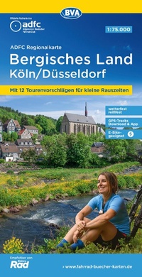 Abbildung von: ADFC-Regionalkarte Bergisches Land Köln/Düsseldorf 1:75.000, reiß- und wetterfest, GPS-Tracks Download - BVA BikeMedia