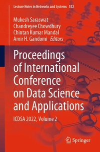 Enlarge image Cover: Proceedings of International Conference on Data Science and Applications - Springer
