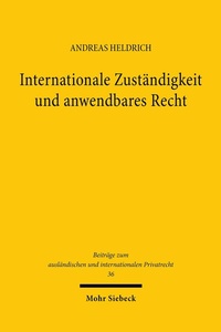 Abbildung von: Internationale Zuständigkeit und anwendbares Recht - Mohr Siebeck