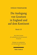 Abbildung von: Die Auslegung von Gesetzen in England und auf dem Kontinent I/II - Mohr Siebeck