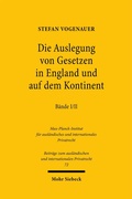 Cover: Die Auslegung von Gesetzen in England und auf dem Kontinent I/II - Mohr Siebeck
