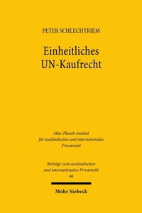 Abbildung von: Einheitliches UN-Kaufrecht - Mohr Siebeck