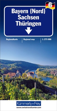 Abbildung von: Kümmerly+Frey Regional-Strassenkarte 6 Bayern Nord 1:275.000 - Hallwag Kümmerly+Frey