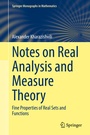 Cover: Notes on Real Analysis and Measure Theory - Springer