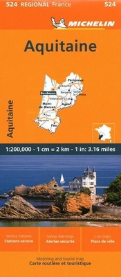 Abbildung von: Aquitaine - Michelin Regional Map 524 - Michelin Editions des Voyages