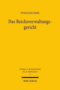 Abbildung von: Das Reichsverwaltungsgericht - Mohr Siebeck