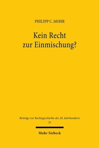 Abbildung von: Kein Recht zur Einmischung? - Mohr Siebeck