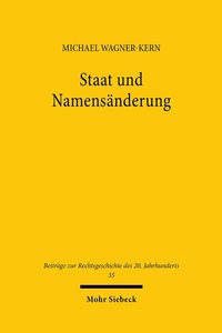 Abbildung von: Staat und Namensänderung - Mohr Siebeck