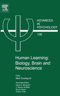 Enlarge image Cover: Human Learning: Biology, Brain, and Neuroscience: Volume 139 - Elsevier