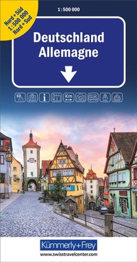 Abbildung von: Kümmerly+Frey Strassenkarte Deutschland Nord+Süd 1:500.000 - Hallwag Kümmerly+Frey