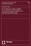 Abbildung von: § 111 Absatz 4 Satz 2 AktG im Spannungsverhältnis zur Vorstandsautonomie - Nomos