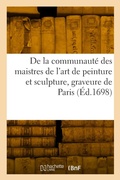 Cover: Statuts, ordonnances et reglemens de la communaute des maistres de l'art de peinture et sculpture - Hachette Livre Bnf